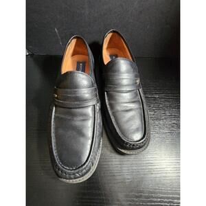 Bostonian Black Leather Slip Ons Mens Size 11‎ M Shoes Made In Italy loafer